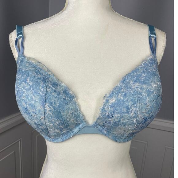 Victoria's Secret, Size 36DDD, Light Blue Push-Up Bra, Convertible, Lace, EUC - Picture 1 of 8